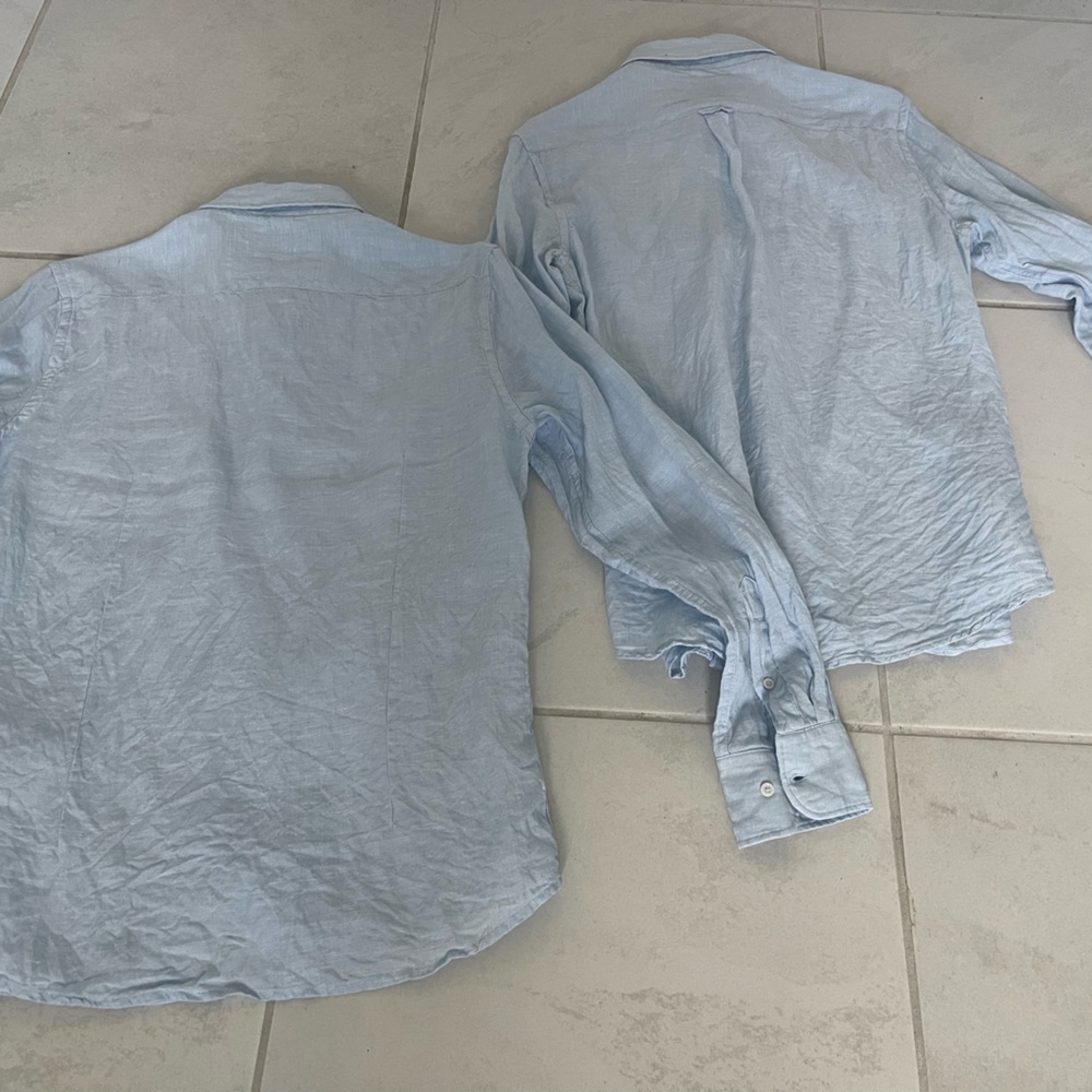 Porter & Ash Bundle 2 100% Linen Button Ups Size Medium Color Baby Blue - Picture 13 of 14